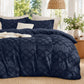 Boho Duvet Cover Set Queen Size, Tufted Embroidery Bedding, 3 PCS, Beige