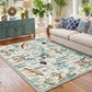 OPPODREAM Soft Area Rugs 5x7, Persian-Inspired Washable Rug, Blue & Gold