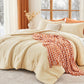 MUXHOMO Beige Twin/Twin XL Comforter Set, All Season Ultra Soft Down Alternative Bedding - 2 Piece Lightweight Bed Set Includes 1 Comforter (68"x88") and 1 Pillow Shams (20"x26")