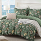 JOLLYVOGUE Floral Duvet Cover Full, 3Pcs Reversible Beige Duvet Cover Set