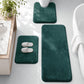 HUXMEYSON 3-Piece Memory Foam Bathroom Rug Set, Black