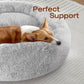 JOLLYVOGUE Small Dog Bed, Calming Soft Anti-Anxiety Donut Cat Bed, Washable Round Fluffy Cushion for Small and Medium Pets (20")