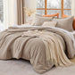 MUXHOMO Beige Twin/Twin XL Comforter Set, All Season Ultra Soft Down Alternative Bedding - 2 Piece Lightweight Bed Set Includes 1 Comforter (68"x88") and 1 Pillow Shams (20"x26")