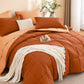 MUXHOMO Queen Comforter Set with Sheets Brown - 7 Pieces Bed in a Bag
