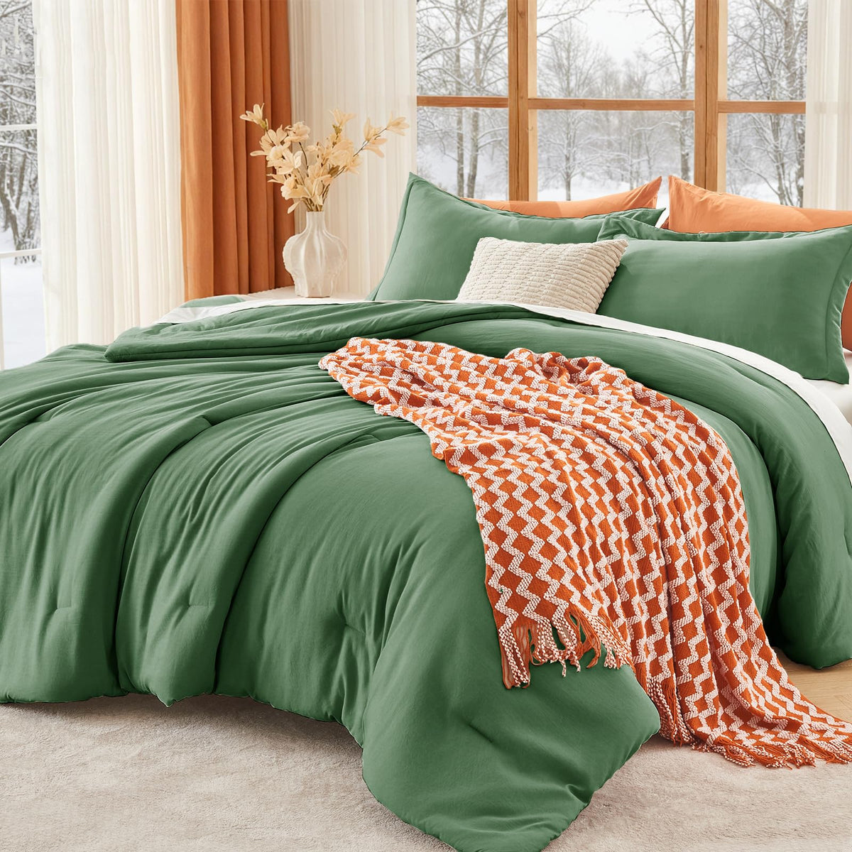 MUXHOMO Beige Twin/Twin XL Comforter Set, All Season Ultra Soft Down Alternative Bedding - 2 Piece Lightweight Bed Set Includes 1 Comforter (68"x88") and 1 Pillow Shams (20"x26")