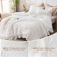 JOLLYVOGUE White Twin Size Comforter Set, 2 Pieces Seersucker Lightweight Fluffy Bedding Set, Twin Ruffle Comforter, All Season Soft Microfiber Shabby Chic Bed Set