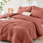 HYMOKEGE Full Size Comforter Sets Seersucker 7 Pieces, All Season Luxury Bed in a Bag for Bedroom, Bedding Set with Comforters, Sheets, Pillowcases & Shams, Dark Grey