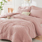HYMOKEGE Full Size Comforter Sets Seersucker 7 Pieces, All Season Luxury Bed in a Bag for Bedroom, Bedding Set with Comforters, Sheets, Pillowcases & Shams, Dark Grey