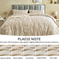 MUXHOMO Duvet Cover Twin/Twin XL Size, 2-Piece Beige Leaves Bedding Set