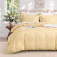 JOLLYVOGUE Brown Queen Comforter Set, 7 Pieces Gingham Bed in a Bag