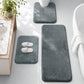 HUXMEYSON 3-Piece Memory Foam Bathroom Rug Set, Black
