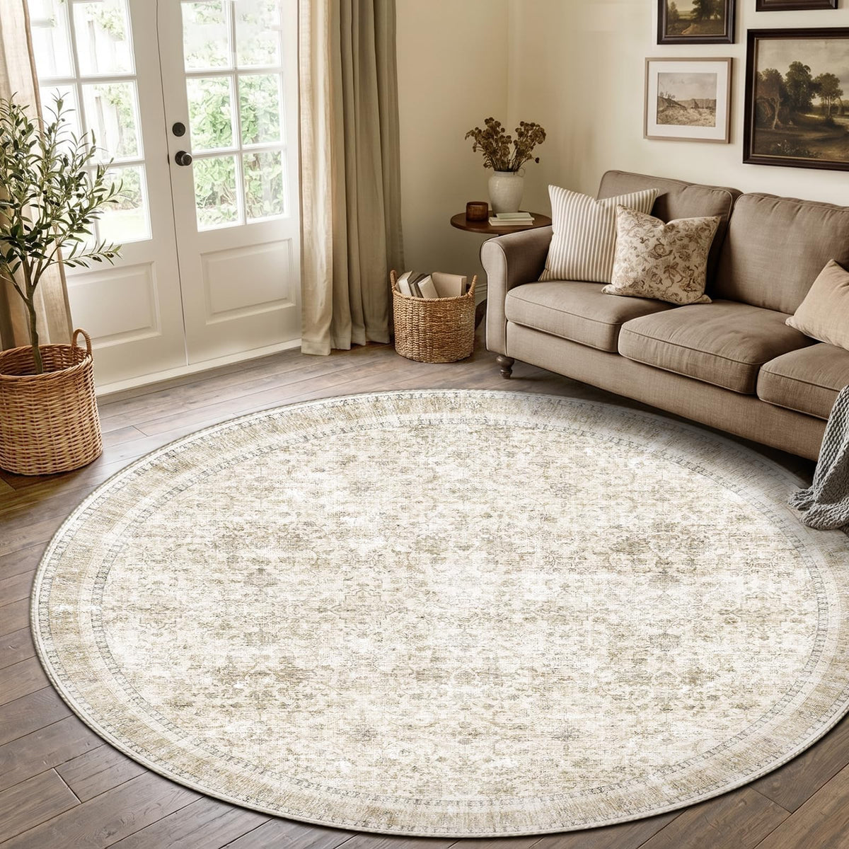 Sasttie 8x10 Area Rugs, Ultra-Soft Washable Rug for Living Room, Beige