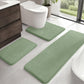 HUXMEYSON Bathroom Rugs Sets 3 Piece, Non-Slip & Quick Dry Bath Mat Set, Ultra Soft Velvet Bath Rugs for Bathroom, Toilet and Shower Floor, Grey