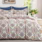 MUXHOMO Duvet Cover Twin/Twin XL Size, 2-Piece Beige Leaves Bedding Set