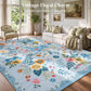JOLLYVOGUE Floral Area Rug 5x7, Washable Rug for Living Room, Light Blue