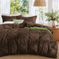 Boho Duvet Cover Set Queen Size, Tufted Embroidery Bedding, 3 PCS, Beige
