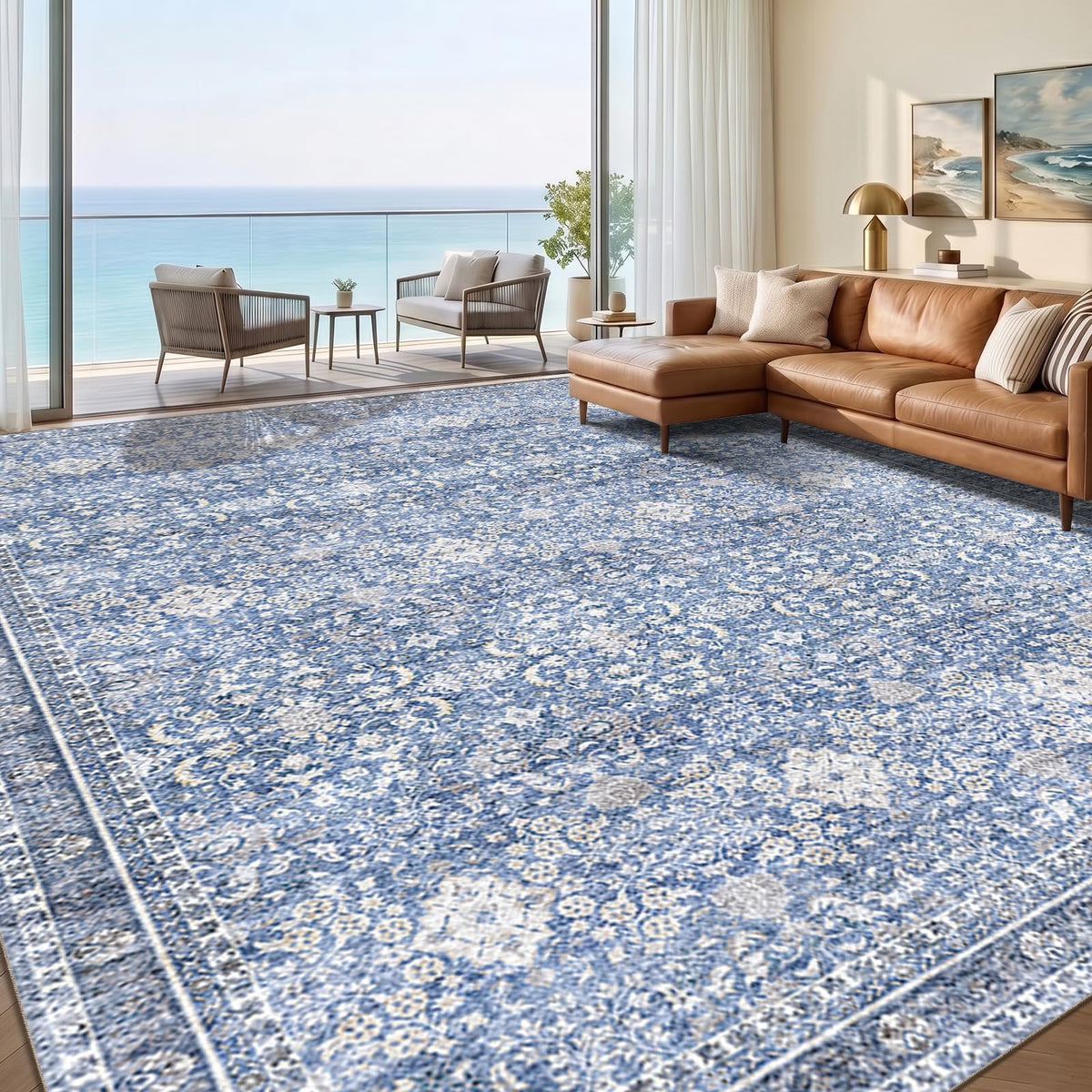 Sasttie 8x10 Area Rugs, Ultra-Soft Washable Rug for Living Room, Beige
