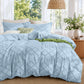 Boho Duvet Cover Set Queen Size, Tufted Embroidery Bedding, 3 PCS, Beige
