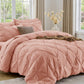 Sasttie Twin Comforter Set, 5-Piece Bed in a Bag, Pintuck Bedding Sets for All Season, Includes Comforter, Flat Sheet, Fitted Sheet, Pillowcase and Pillowsham, Baby Pink