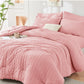 HYMOKEGE Full Size Comforter Sets Seersucker 7 Pieces, All Season Luxury Bed in a Bag for Bedroom, Bedding Set with Comforters, Sheets, Pillowcases & Shams, Dark Grey