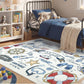 OPPODREAM Soft Area Rugs 5x7, Persian-Inspired Washable Rug, Blue & Gold