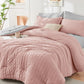 HYMOKEGE Full Size Comforter Sets Seersucker 7 Pieces, All Season Luxury Bed in a Bag for Bedroom, Bedding Set with Comforters, Sheets, Pillowcases & Shams, Dark Grey