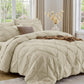 Sasttie Twin Comforter Set, 5-Piece Bed in a Bag, Pintuck Bedding Sets for All Season, Includes Comforter, Flat Sheet, Fitted Sheet, Pillowcase and Pillowsham, Baby Pink