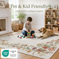 JOLLYVOGUE 4x6 Area Rug, Washable Rug Floral Border, Off-White