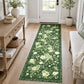 JOLLYVOGUE Floral Area Rug 5x7, Washable Rug for Living Room, Light Blue