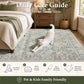 JOLLYVOGUE 6x9 Area Rug, Floral Washable Rug for Living Room, Beige/Blue