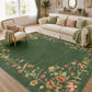 JOLLYVOGUE 4x6 Area Rug, Washable Rug Floral Border, Off-White