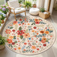 JOLLYVOGUE Floral Area Rug 5x7, Washable Rug for Living Room, Light Blue
