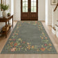 JOLLYVOGUE 4x6 Area Rug, Washable Rug Floral Border, Off-White