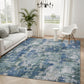 Sasttie 8x10 Washable Area Rug, Modern Abstract Large Carpet, Black & White