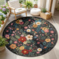 JOLLYVOGUE Floral Area Rug 5x7, Washable Rug for Living Room, Light Blue