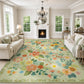 JOLLYVOGUE Floral Area Rug 5x7, Washable Rug for Living Room, Light Blue