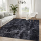 Sasttie 8x10 Washable Area Rug, Modern Abstract Large Carpet, Black & White