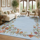 JOLLYVOGUE 4x6 Area Rug, Washable Rug Floral Border, Off-White
