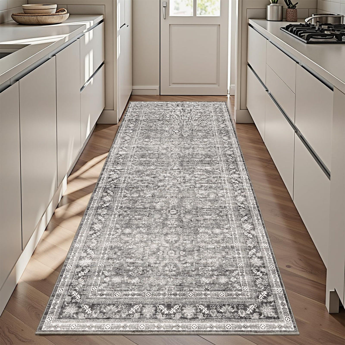 OPPODREAM Vintage Blue Area Rugs 5x7, Washable Rug for Living Room