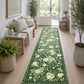 JOLLYVOGUE Floral Area Rug 5x7, Washable Rug for Living Room, Light Blue