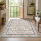 JOLLYVOGUE 6x9 Area Rug, Floral Washable Rug for Living Room, Beige/Blue