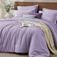 JOLLYVOGUE Queen Comforter Set, Cationic Dyeing Bed in a Bag 7 Pieces, Double-Tone Bedding Set with Down Alternative Comforter, Sheets, Pillowcases & Shams, Dark Grey