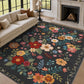 JOLLYVOGUE Floral Area Rug 5x7, Washable Rug for Living Room, Light Blue