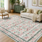 JOLLYVOGUE 6x9 Area Rug, Floral Washable Rug for Living Room, Beige/Blue