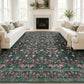 JOLLYVOGUE 6x9 Area Rug, Floral Washable Rug for Living Room, Beige/Blue