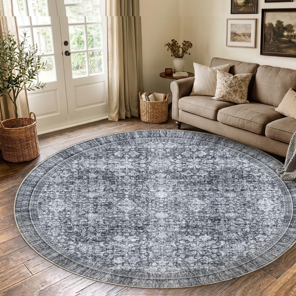 Sasttie 8x10 Area Rugs, Ultra-Soft Washable Rug for Living Room, Beige