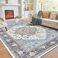 OPPODREAM Soft Area Rugs 5x7, Persian-Inspired Washable Rug, Blue & Gold