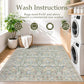 JOLLYVOGUE 6x9 Area Rug, Floral Washable Rug for Living Room, Beige/Blue