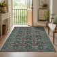 JOLLYVOGUE 6x9 Area Rug, Floral Washable Rug for Living Room, Beige/Blue