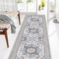 OPPODREAM Soft Area Rugs 5x7, Persian-Inspired Washable Rug, Blue & Gold
